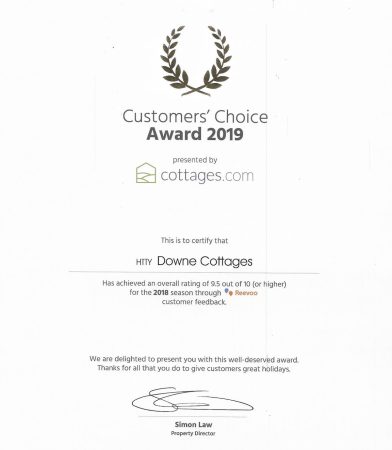 Cottages.com Customers' Choice Award 2019